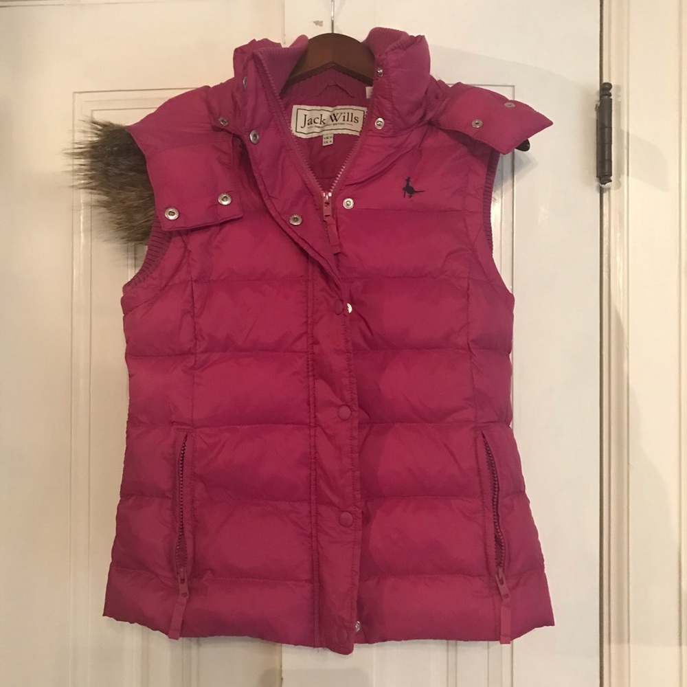 JACK WILLS down vest with hood.